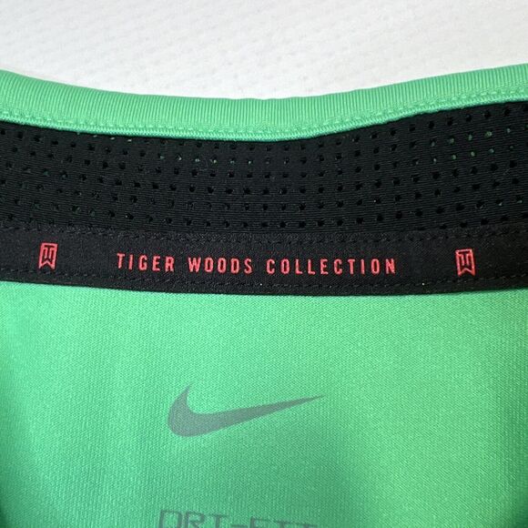 Nike Dri-FiT Tiger Woods ADV Striped Golf Polo XL Spring Green Yellow NEW $90 - Picture 10 of 15